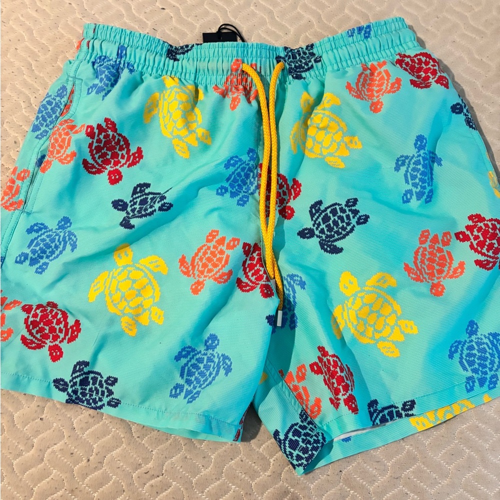 Kids Turtle Print Swim Shorts